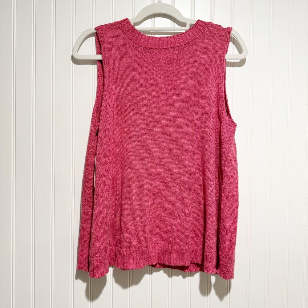 Anthropologie Camilla Pink V Neck Sweater Vest Spring Cozy  NEW Size Medium - Picture 7 of 7